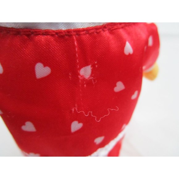 Garfield Small Plush Valentine Red Satin Heart Print Robe Matching Slippers 7in - Picture 9 of 16